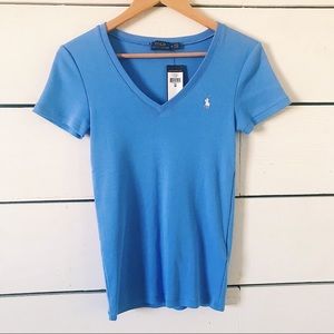 NWT Polo by Ralph Lauren Light Blue V Neck